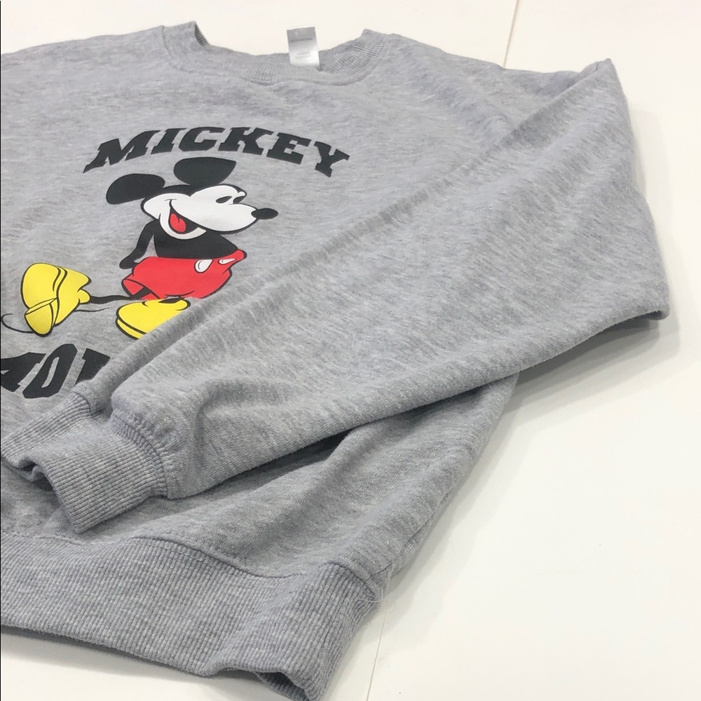 Disney Mickey Mouse Crewneck Sweatshirt – Heather Gray – YL  (14–16) - Picture 12 of 13